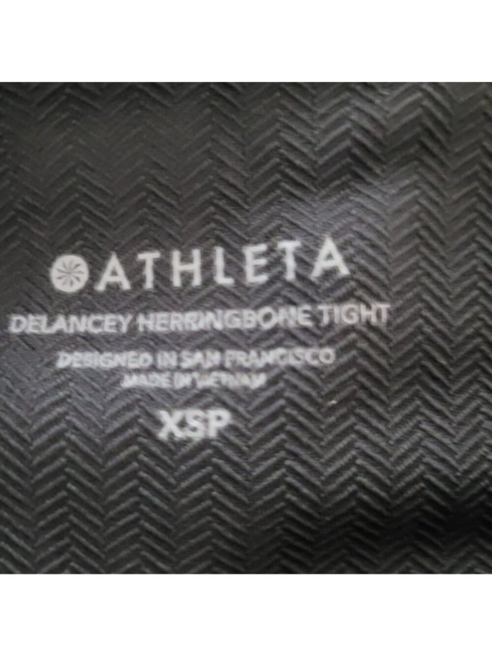 Athleta Delancey Herringbone Tight High-Waisted Leggings Size XSP Black Pockets - Picture 6 of 8